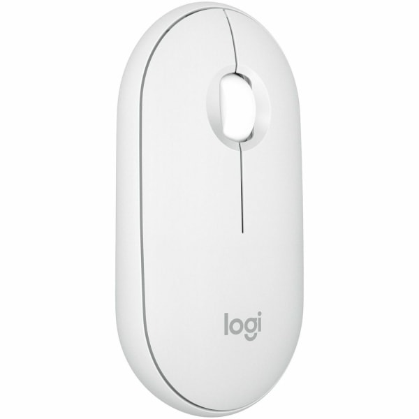 Logitech - Pebble Mouse 2 M350s Slim Lightweight Wireless Bluetooth Optical Silent Ambidextrous Mouse with Customizable Buttons - Wireless - Off-White